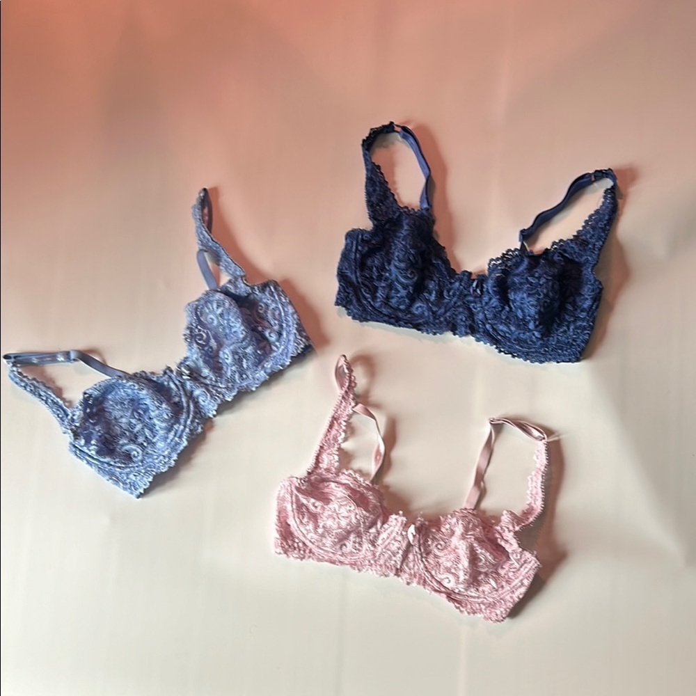 Blue Lace Bra with Elegant Design